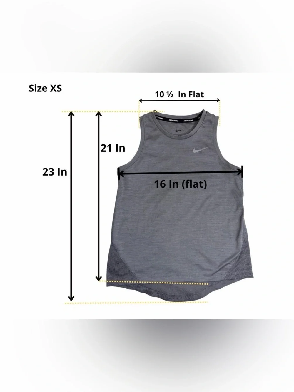 Nike Running Dri-FIT Gray Tank Top Mesh Panel Sleeveless Women’s XS AJ8102